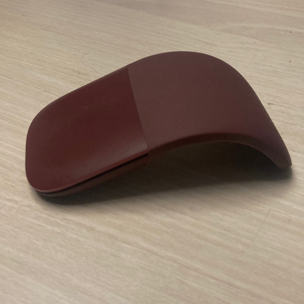 Burgundy Microsoft surface Bluetooth arc touch mouse